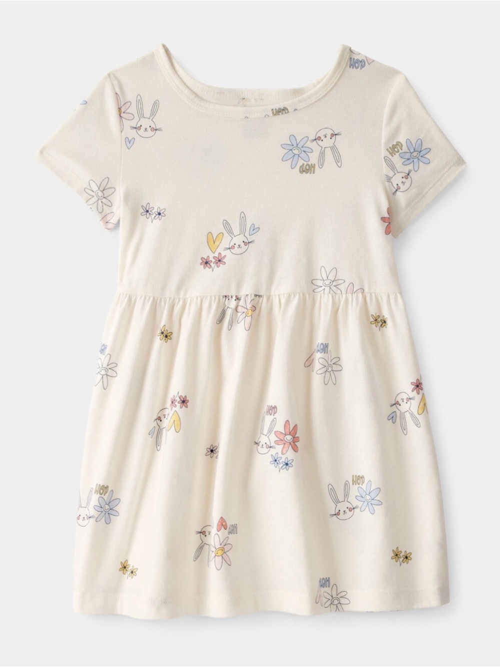 Toddler Girl Easter Bunny Short-Sleeve Dress - Cream